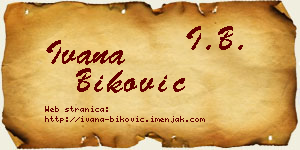 Ivana Biković vizit kartica